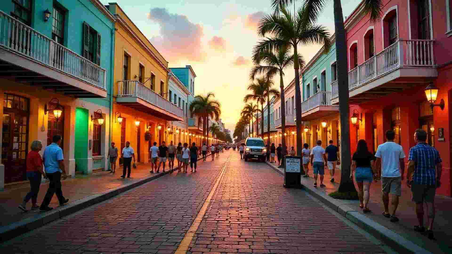 Historic Duval Street or sunset celebration in Key West - Location Title & Escrow LLC Services